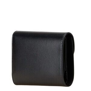 Celine Wallet Black Tri Triomphe Leather fold